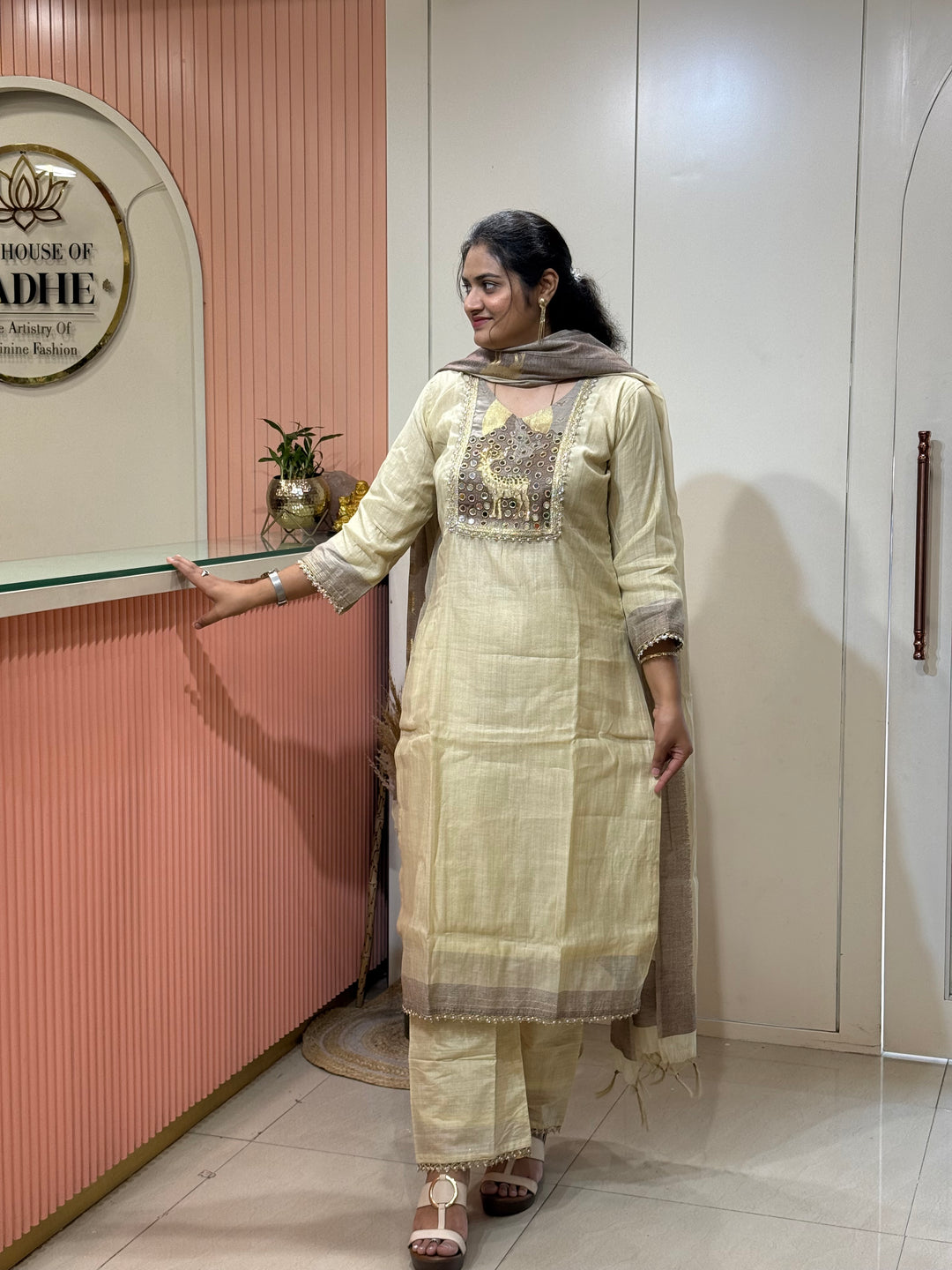 Pure Jamdhani Designer 3 Pcs Set Collection (Cotton Lining)| R211