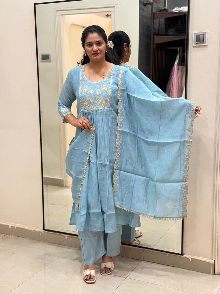 Mul Chanderi 3Pcs Set Collection (Cotton Lining )| R209