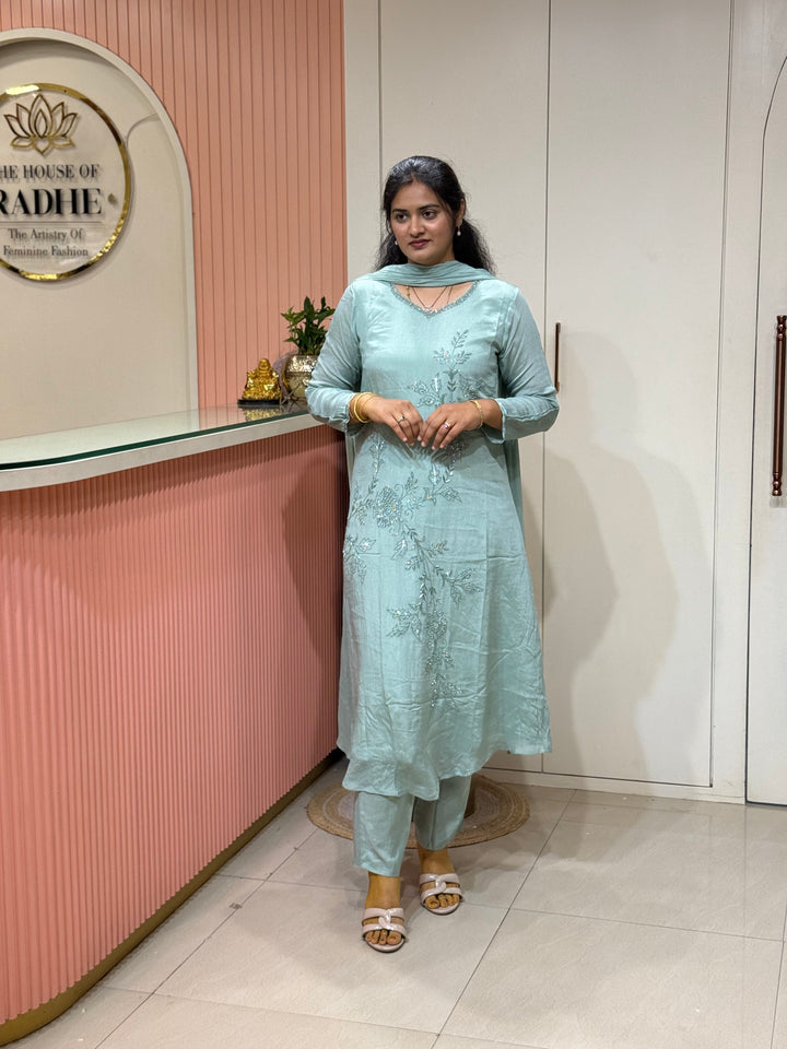 Pure Chinon Handwork Collection Party Wear | R177