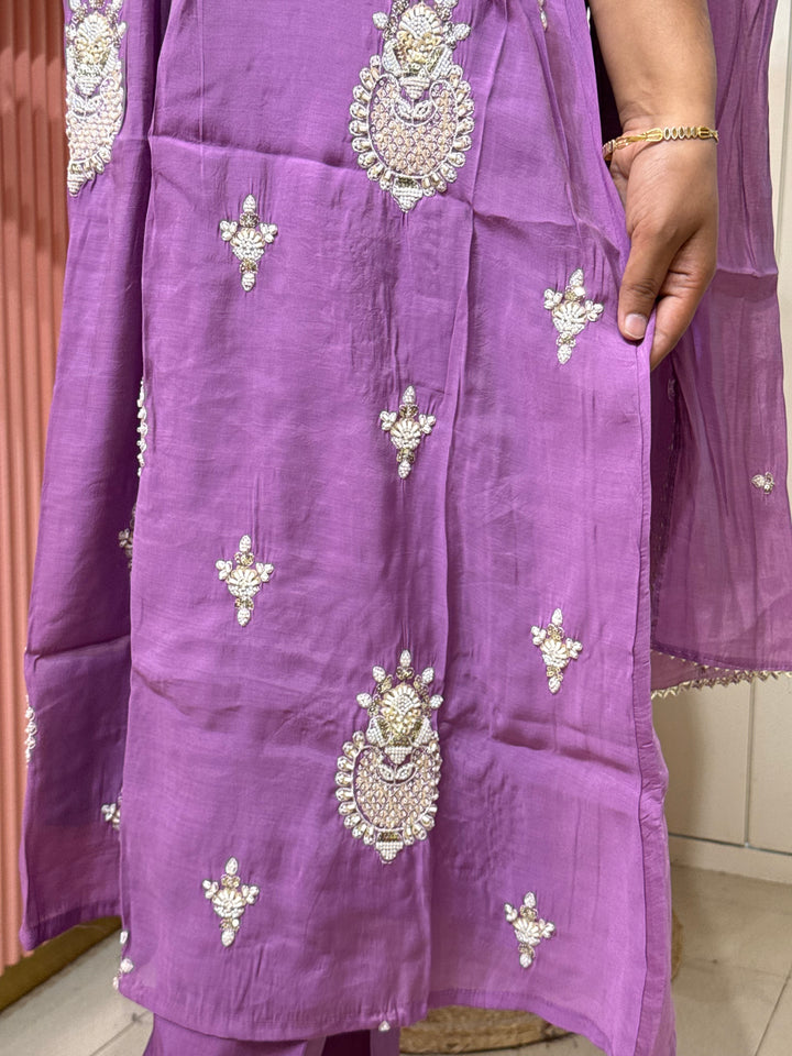 Premium Mul Chanderi with Heavy Handwork | R206
