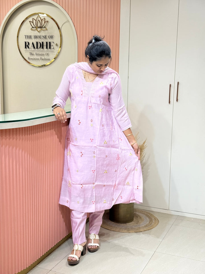 Mul Chanderi Collection with Embroidery work (Cotton Lining)| R204