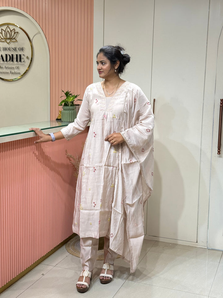 Mul Chanderi Collection with Embroidery work (Cotton Lining)| R204