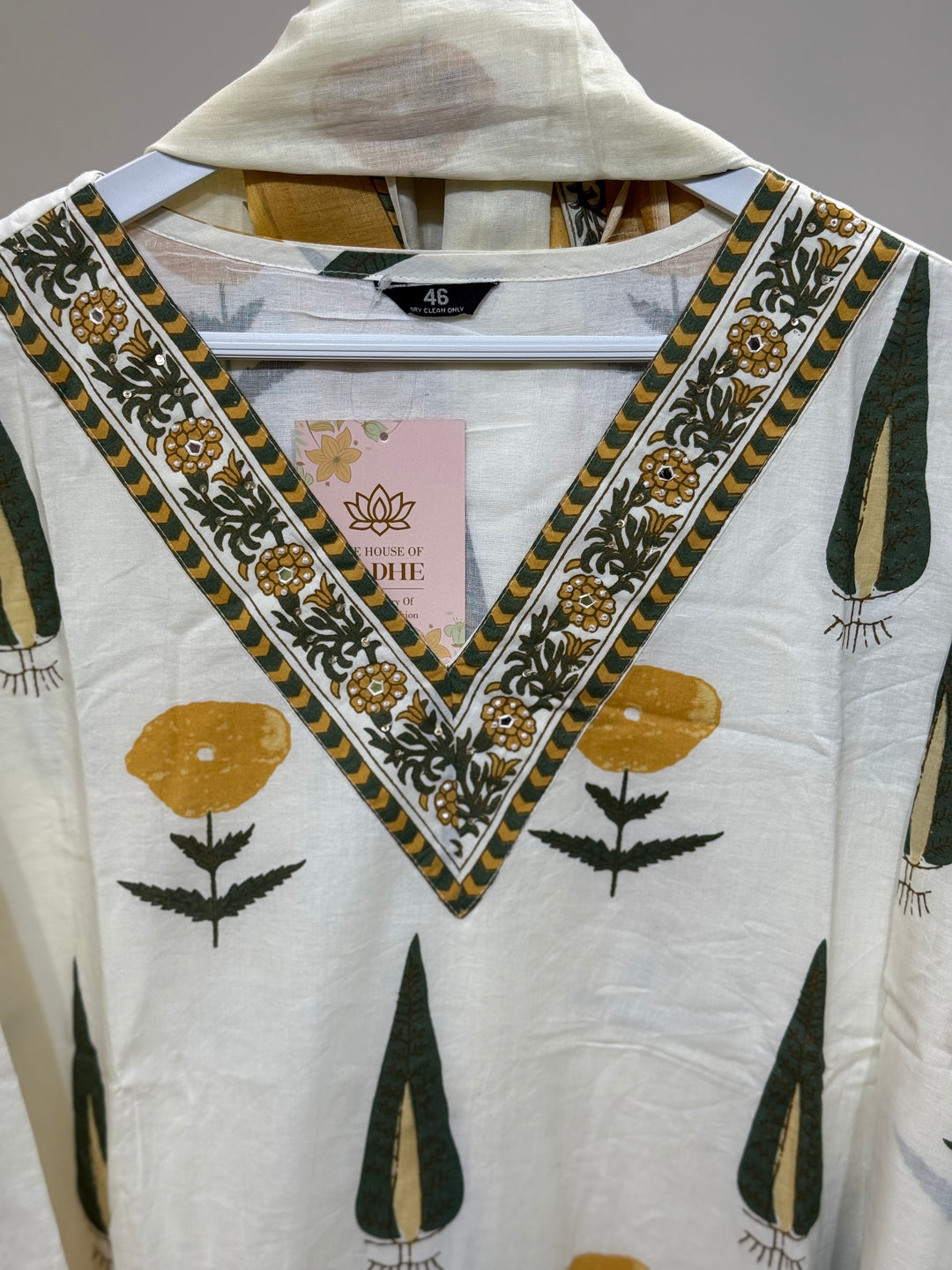 60-60 Cotton 3 Pc Kurta Set – Plus Size Collection | R158