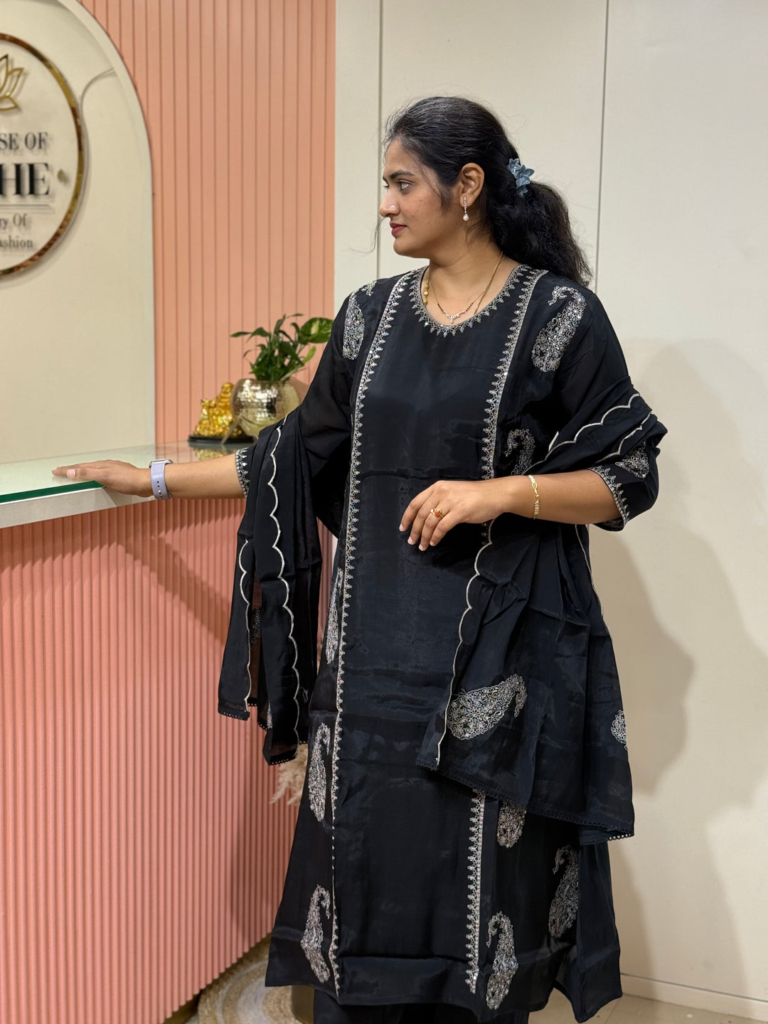 Mul Chanderi with Embroidery work (Cotton Lining) | R138