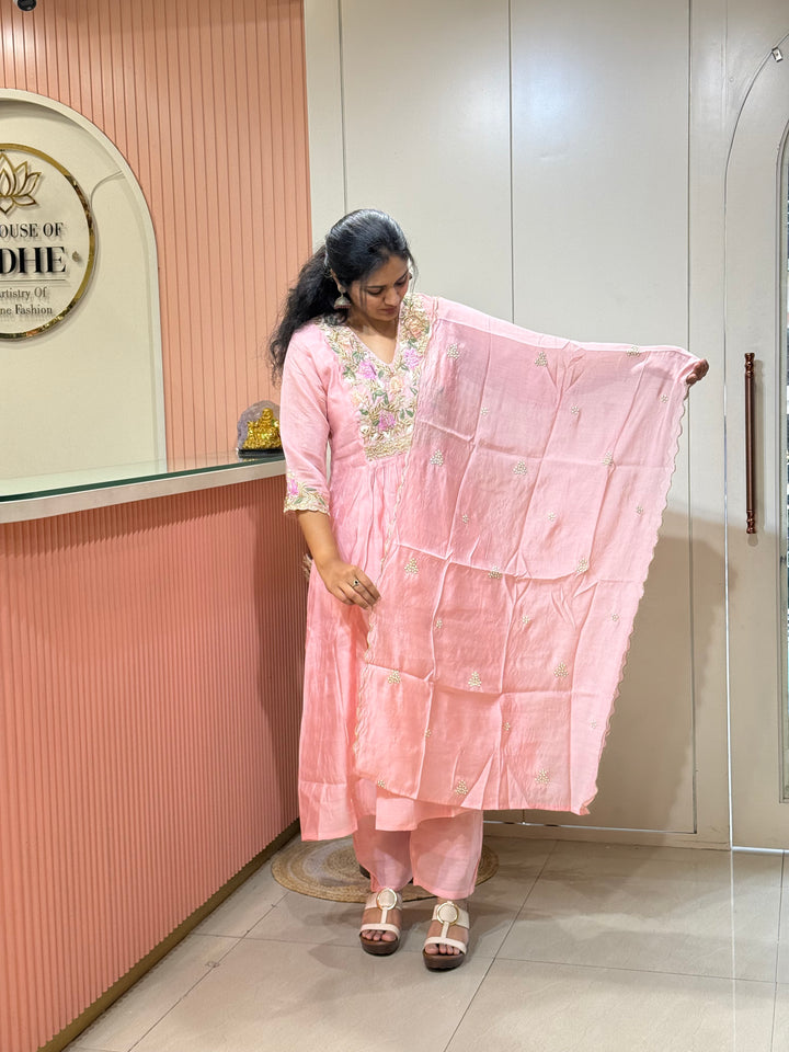 Premium Mul Chanderi Handwork Collection | R206