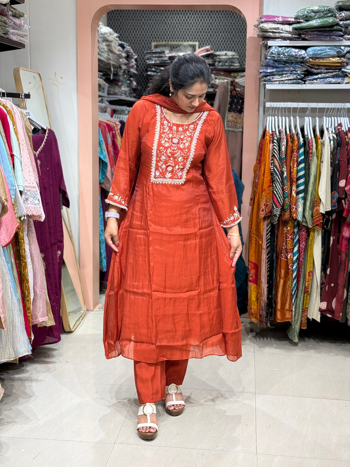 Pure Mul Chanderi Collection with Handwork ( Cotton Lining) | R229