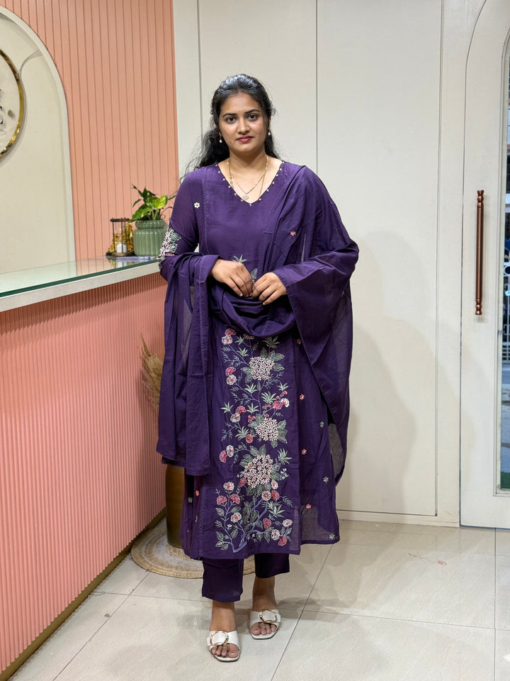 Mul Cotton Collection with Embroidery work (Cotton Lining)| R181