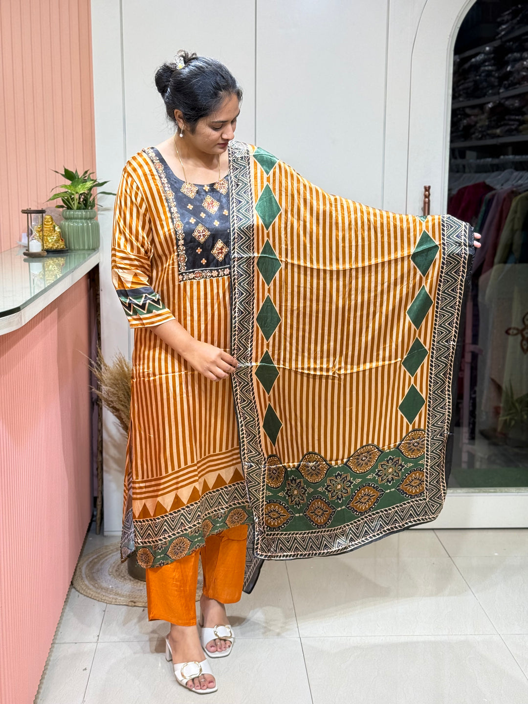 Gaji Satin Collection with Bandini print ( Dupatta Gaji Satin ) | R227