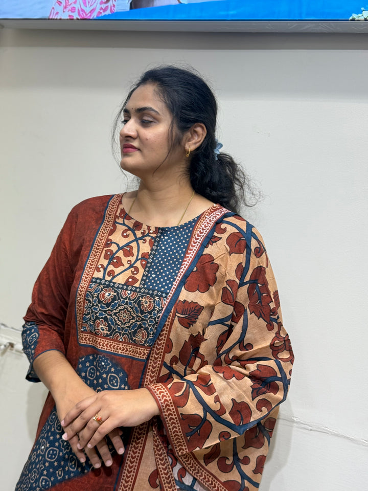 60-60 Cotton Printed 3 Pc Kurta Sets – Premium Soft Collection | R163
