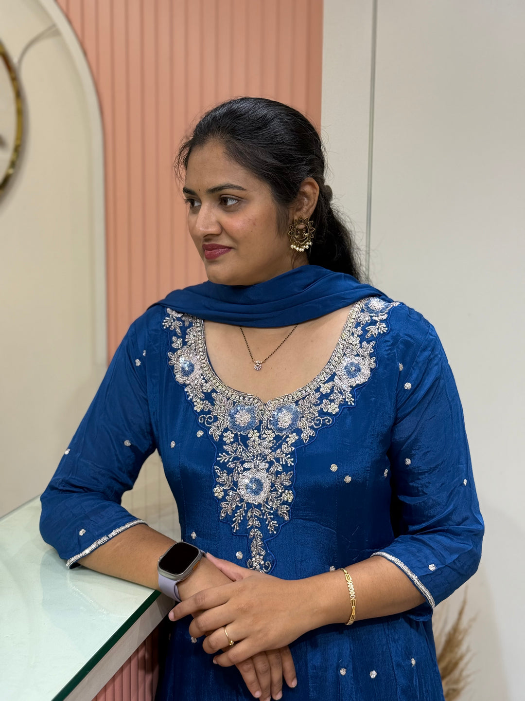 Pure Chinon Festive Collection | Full Handwork, Sequin &amp; Cut Dana | R177