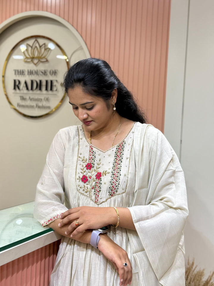 Coral Mul Chanderi Collection Semi Party Wear (Cut Dana &amp; bead Work)| R208