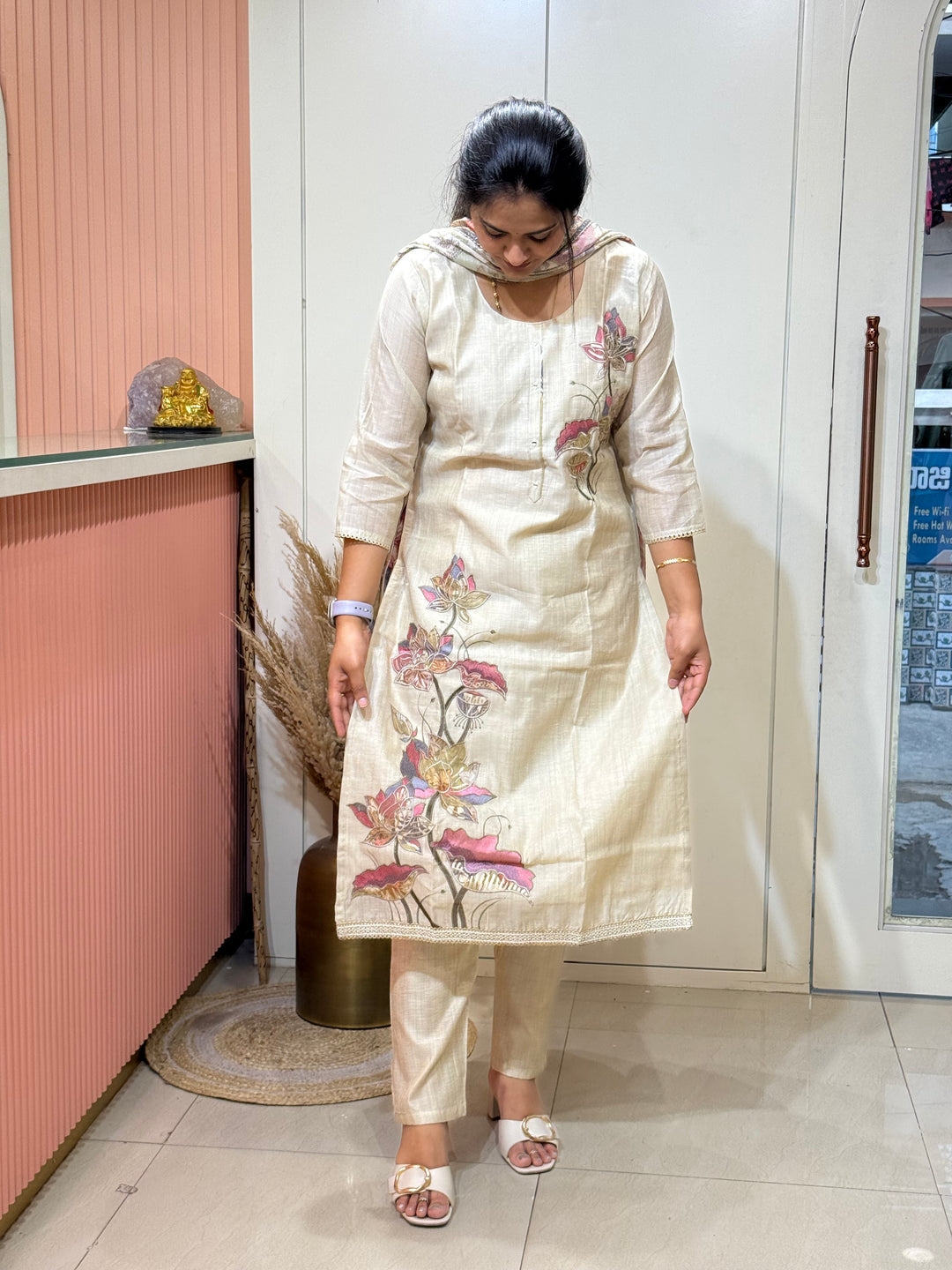 Pure Jamdhani Designer 3 Pcs Set Collection (Cotton Lining)| R211