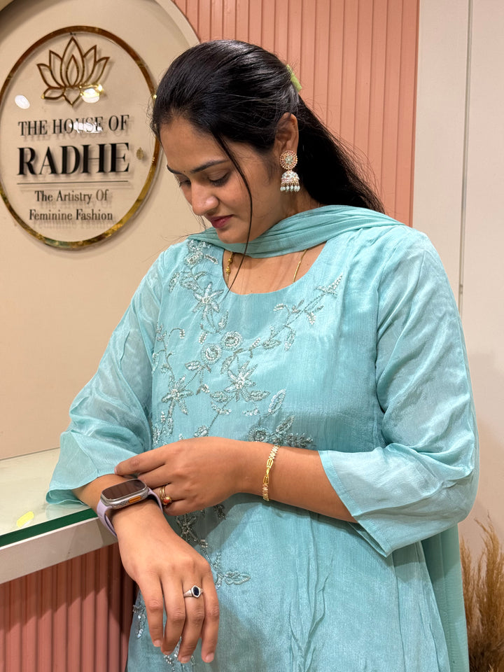 Pure Chinon Handwork Collection Party Wear  | R177