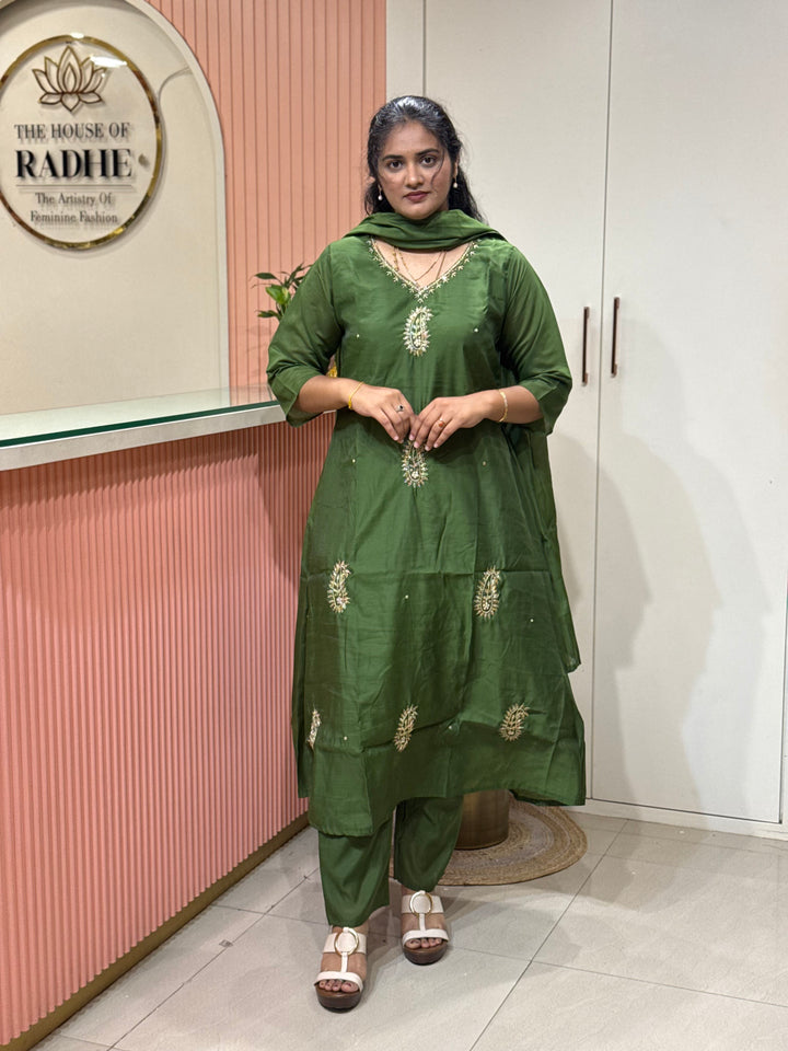 S Mul Chanderi Collection with cut Dana work | R209