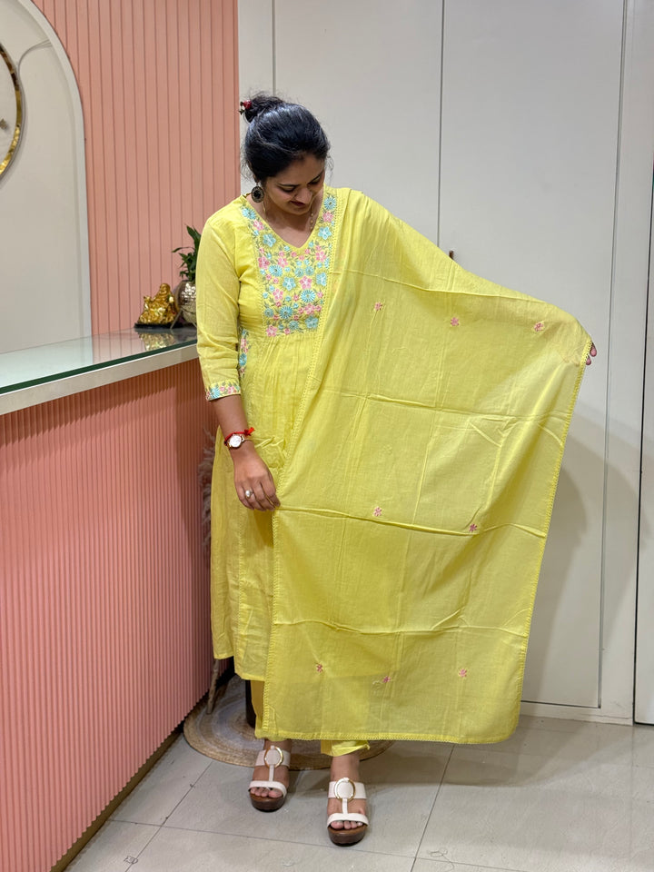 Pure Mul Cotton with Embroidery Work (Cotton Lining)  | R168