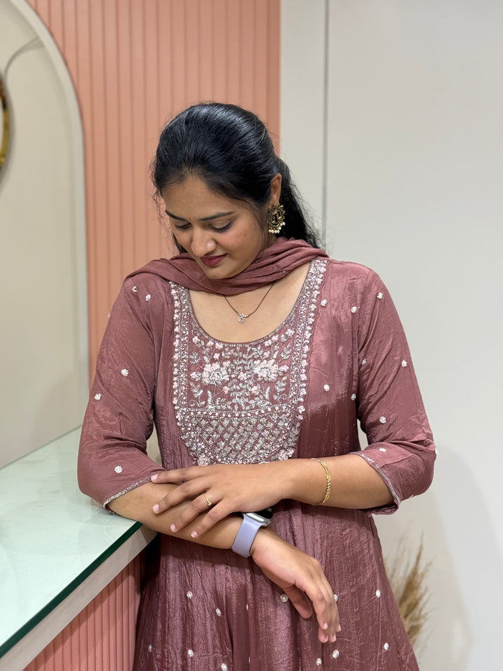 Pure Chinon Festive Collection | Full Handwork, Sequin &amp; Cut Dana | R177