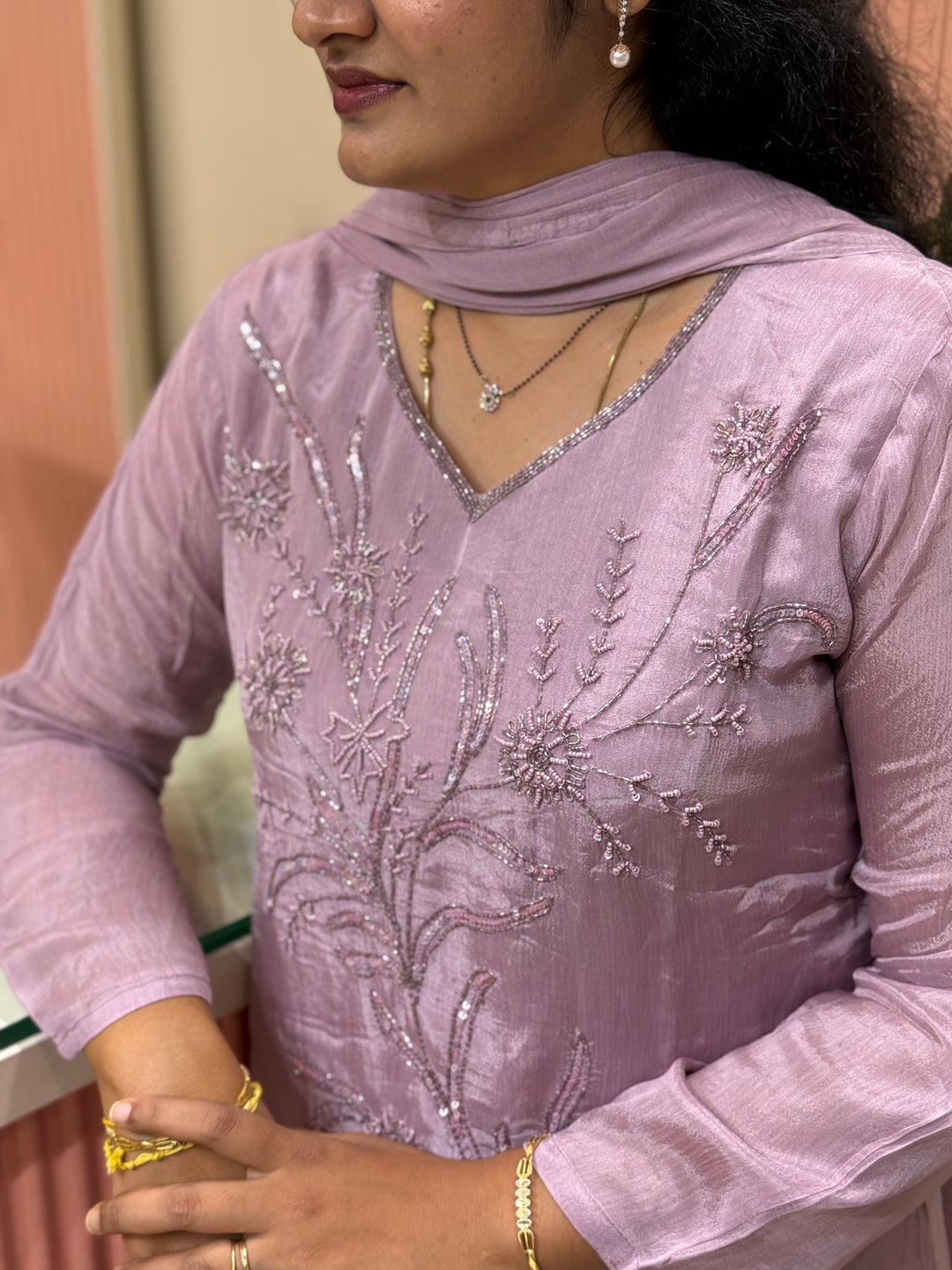Pure Chinon Handwork Collection Party Wear  | R177