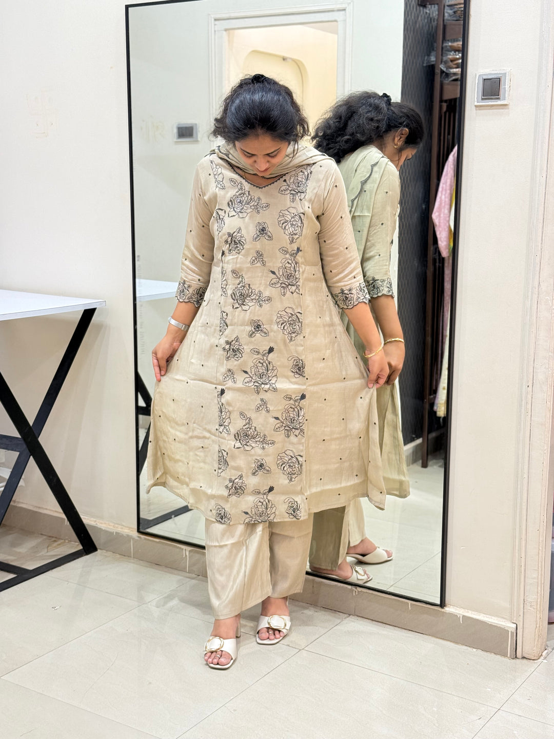 Mul Chanderi with Embroidery work | R138