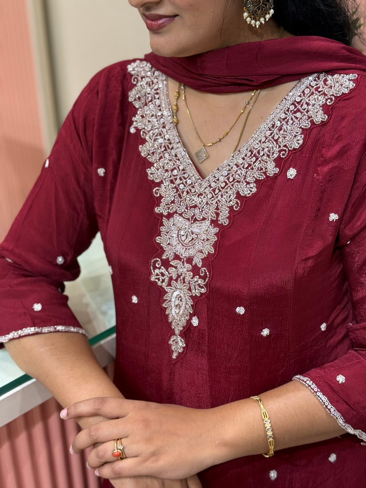 Pure Chinon Handwork Collection Party Wear | R177