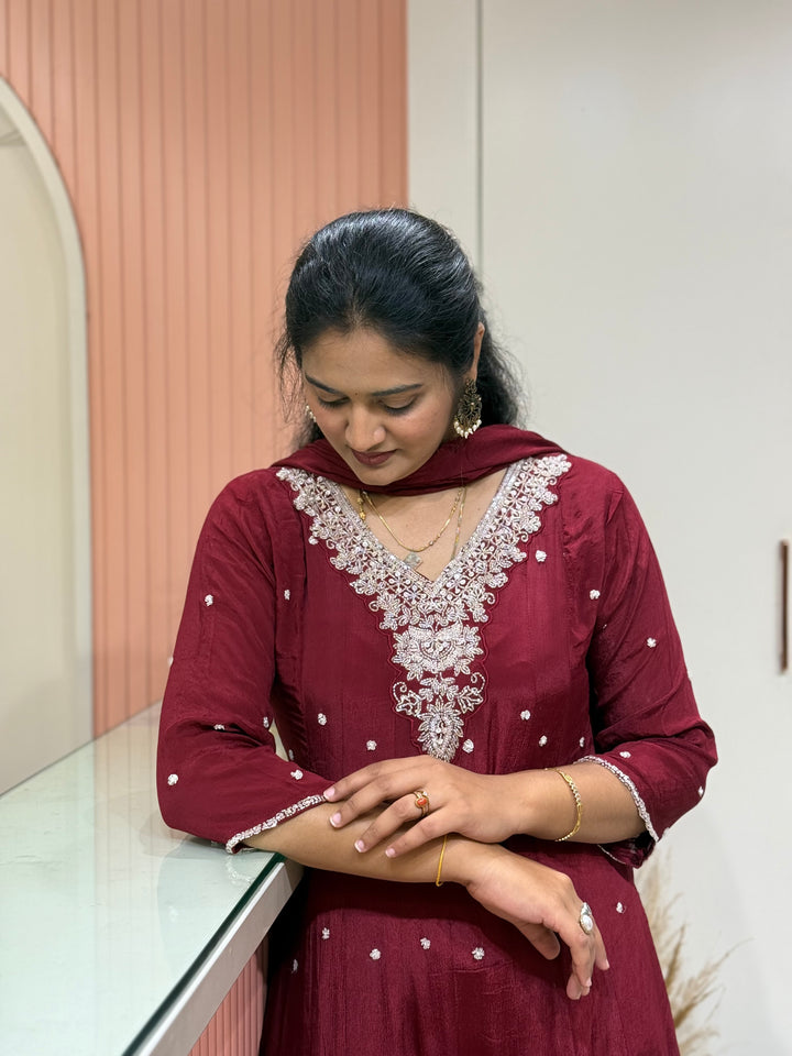 Pure Chinon Handwork Collection Party Wear | R177