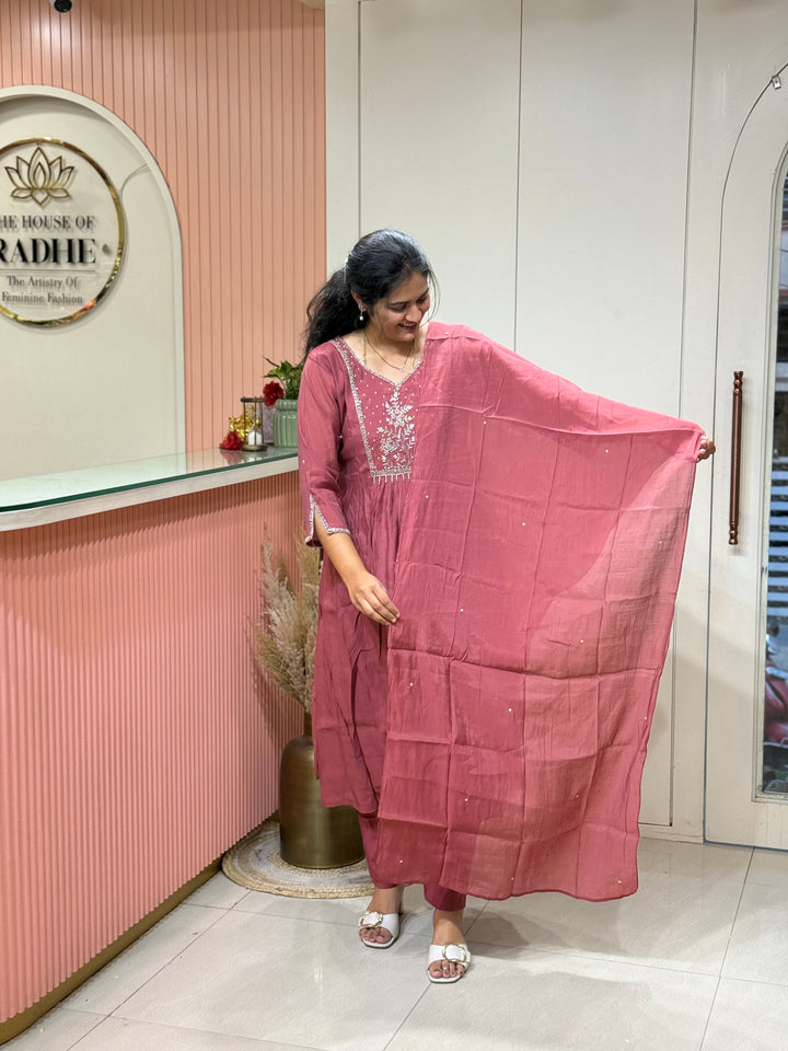 Pure Mul Chanderi Collection with Handwork ( Cotton Lining) | R229
