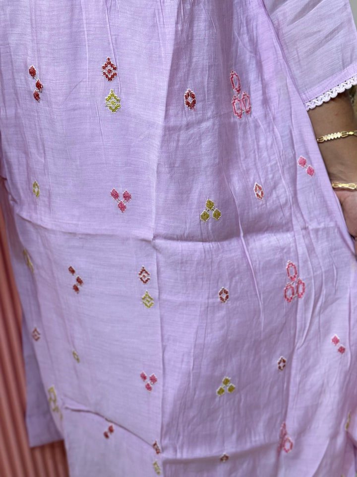 Mul Chanderi Collection with Embroidery work (Cotton Lining)| R204