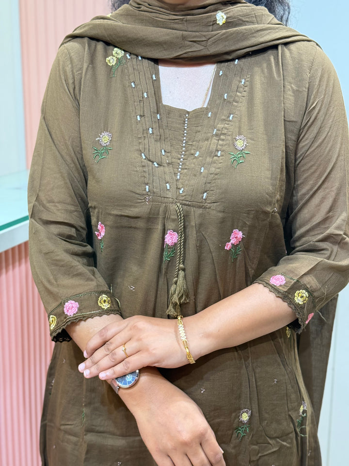 Mul Cotton with Beautiful Embroidery Work (Cotton Lining) | R176