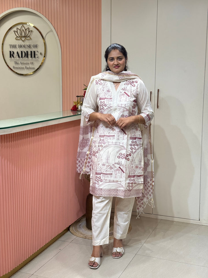 Linen Silk Collection with cotton Lining (Full Length Dupatta)| R181