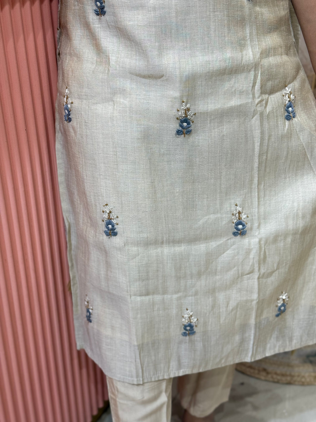 Pure Jamdani Collection with full Length Dupatta and Hand embroidery work (Cotton Lining )| R211