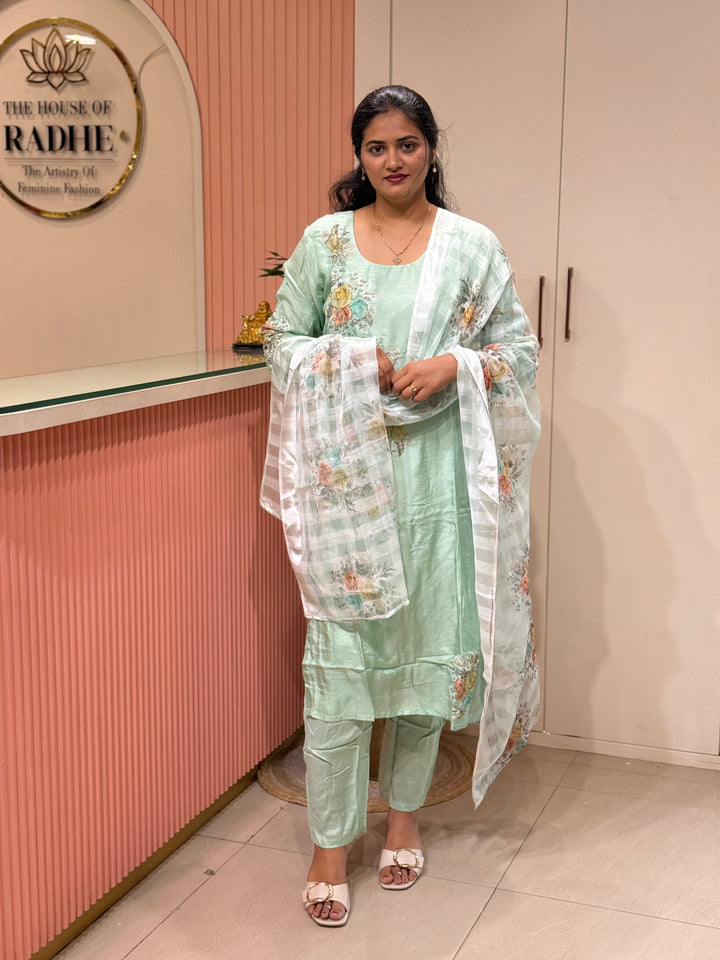 Dola Silk Collection with Floral Work | R219