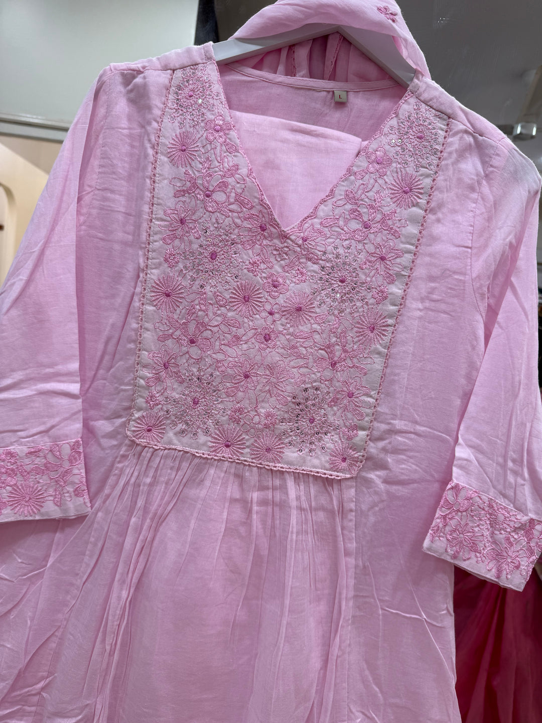 Pure Mul Cotton with Embroidery Work (Cotton Lining)  | R168