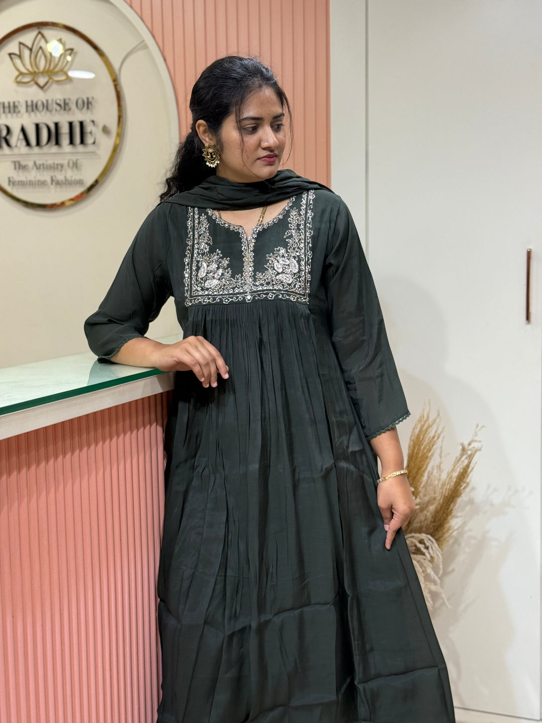 Mul Chanderi Collection with Handwork ( Cotton Lining )| R217