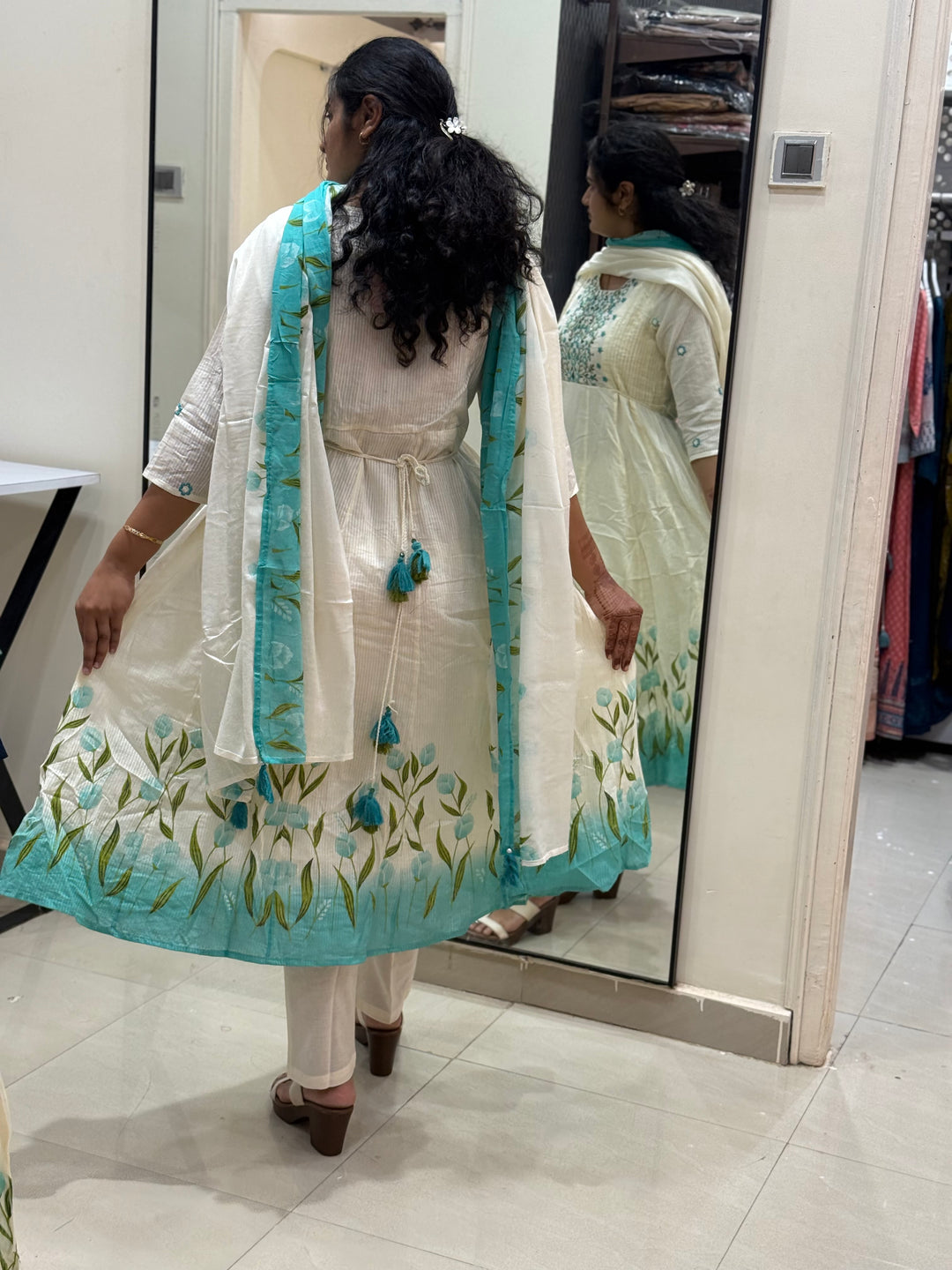 Premium Mul Cotton Anarkali Style Collection with cotton Lining | R164