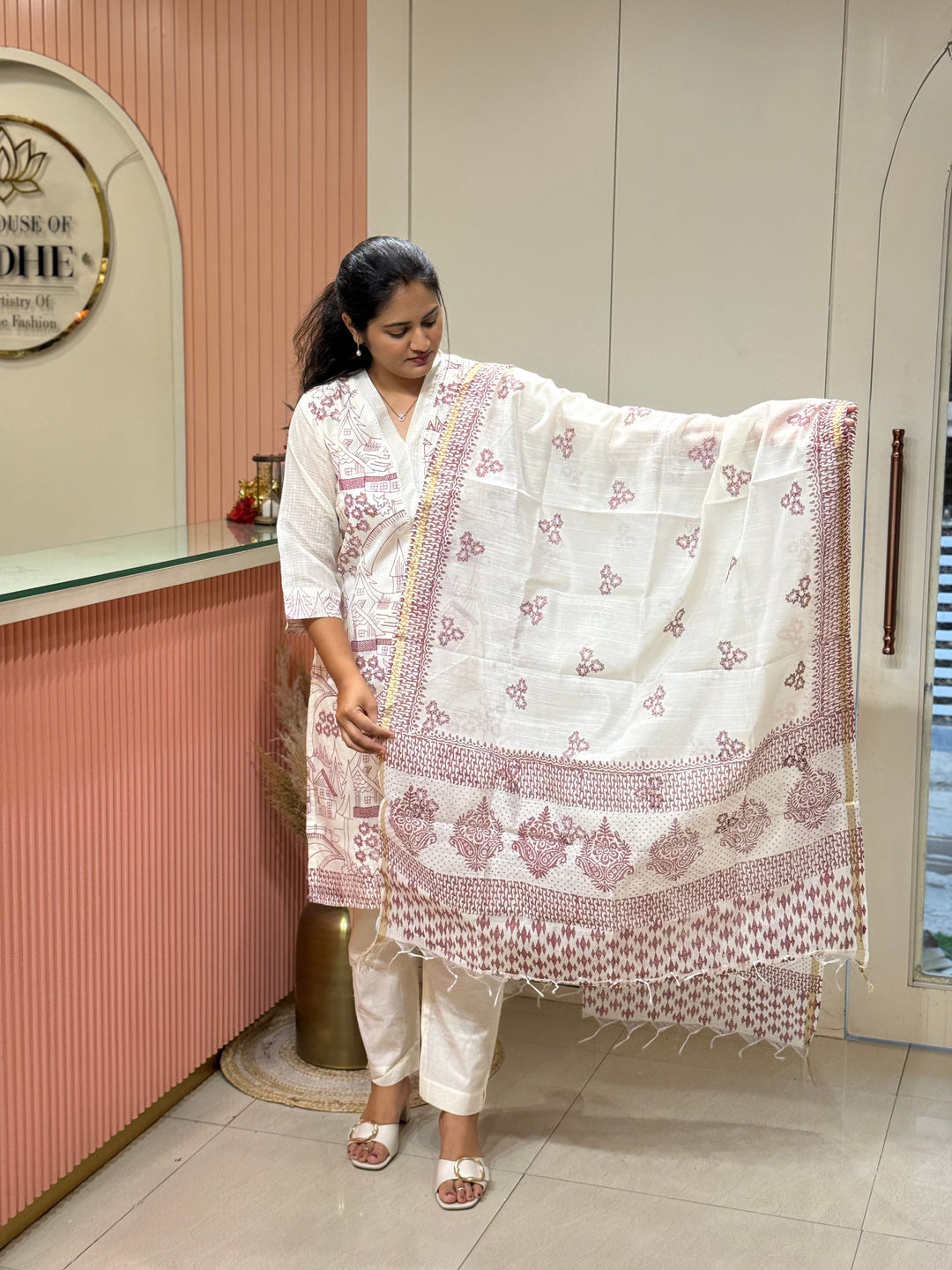 Linen Silk Collection with cotton Lining (Full Length Dupatta)| R181