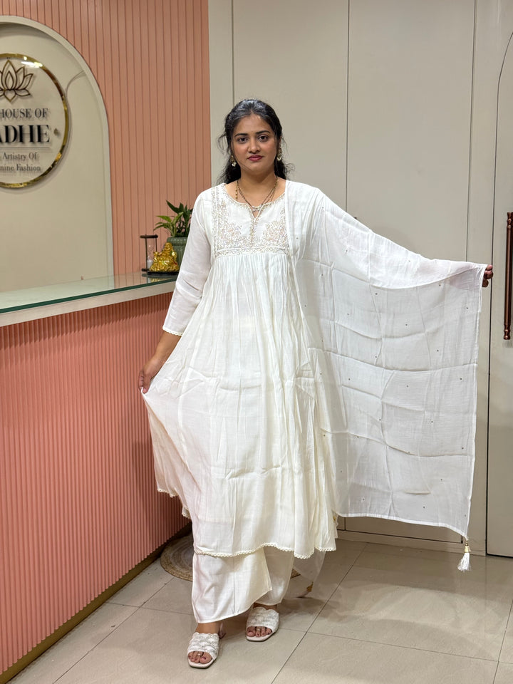 Mul Chanderi Collection with Handwork ( Cotton Lining )| R217