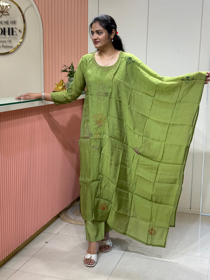 Mul Chanderi Collection with Floral Work | R226
