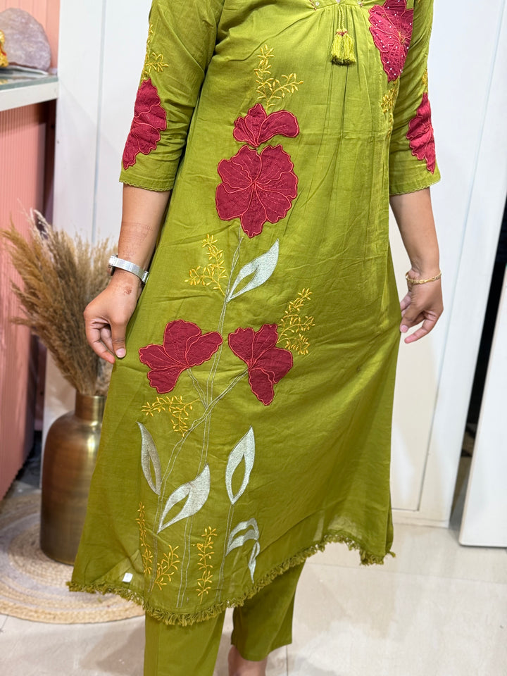 Mul Cotton 3 Pcs Set with cotton lining | R181