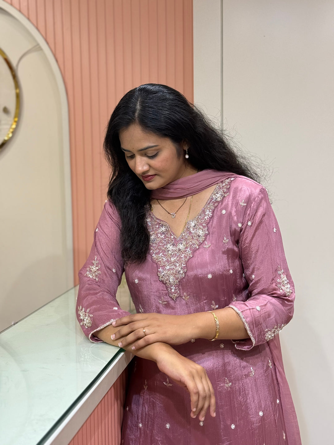 Pure Chinon Festive Collection | Full Handwork, Sequin &amp; Cut Dana | R177