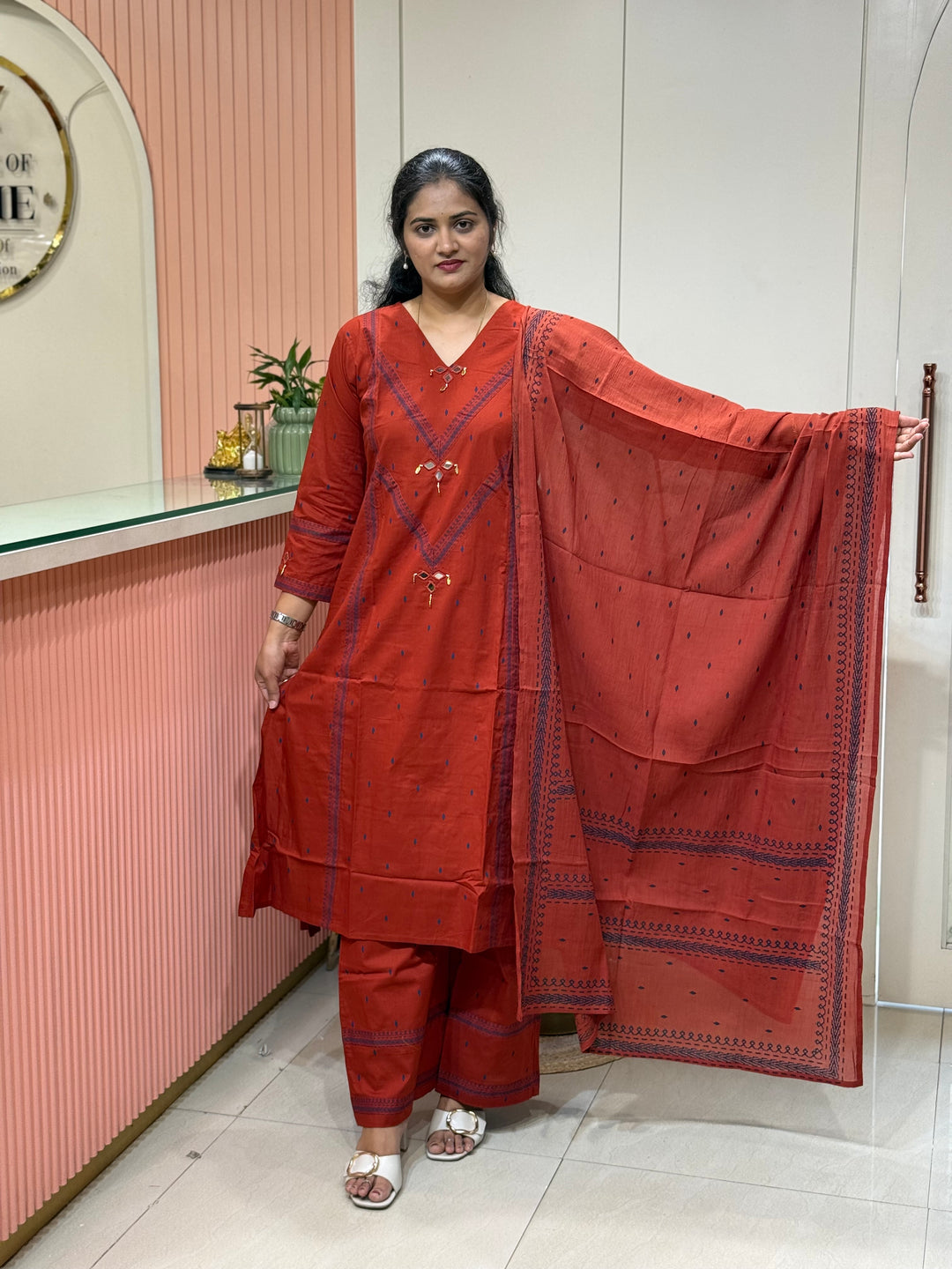 Cotton collection with Real Mirror work | R210