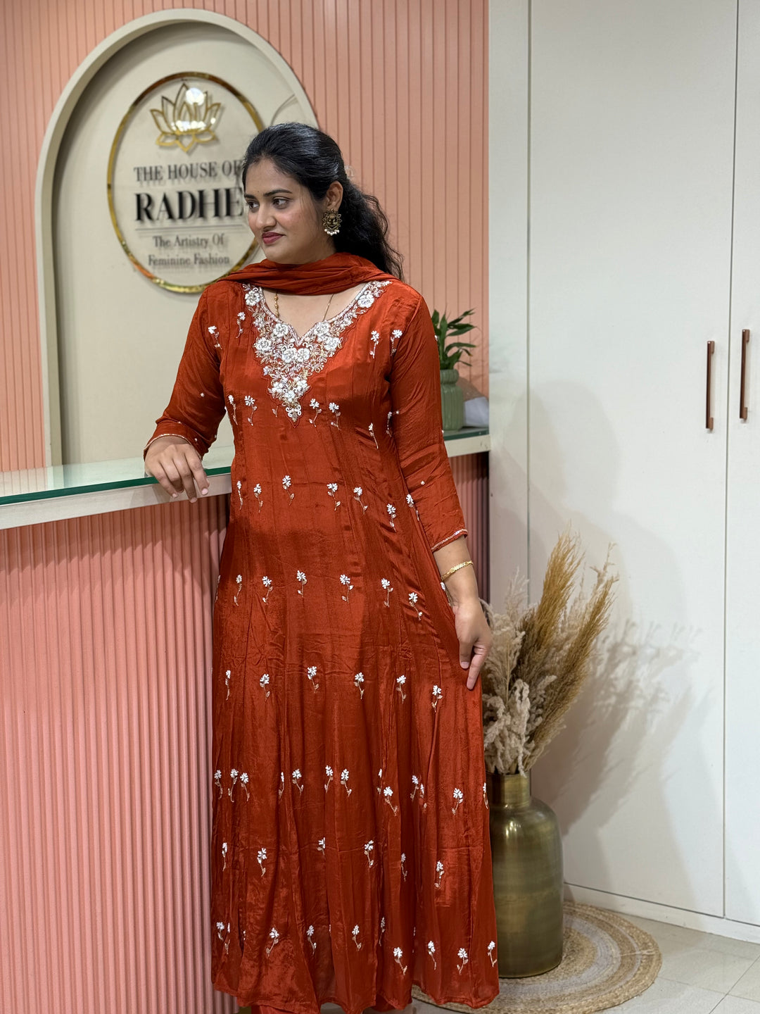 Pure Chinon Festive Collection | Full Handwork, Sequin &amp; Cut Dana | R177