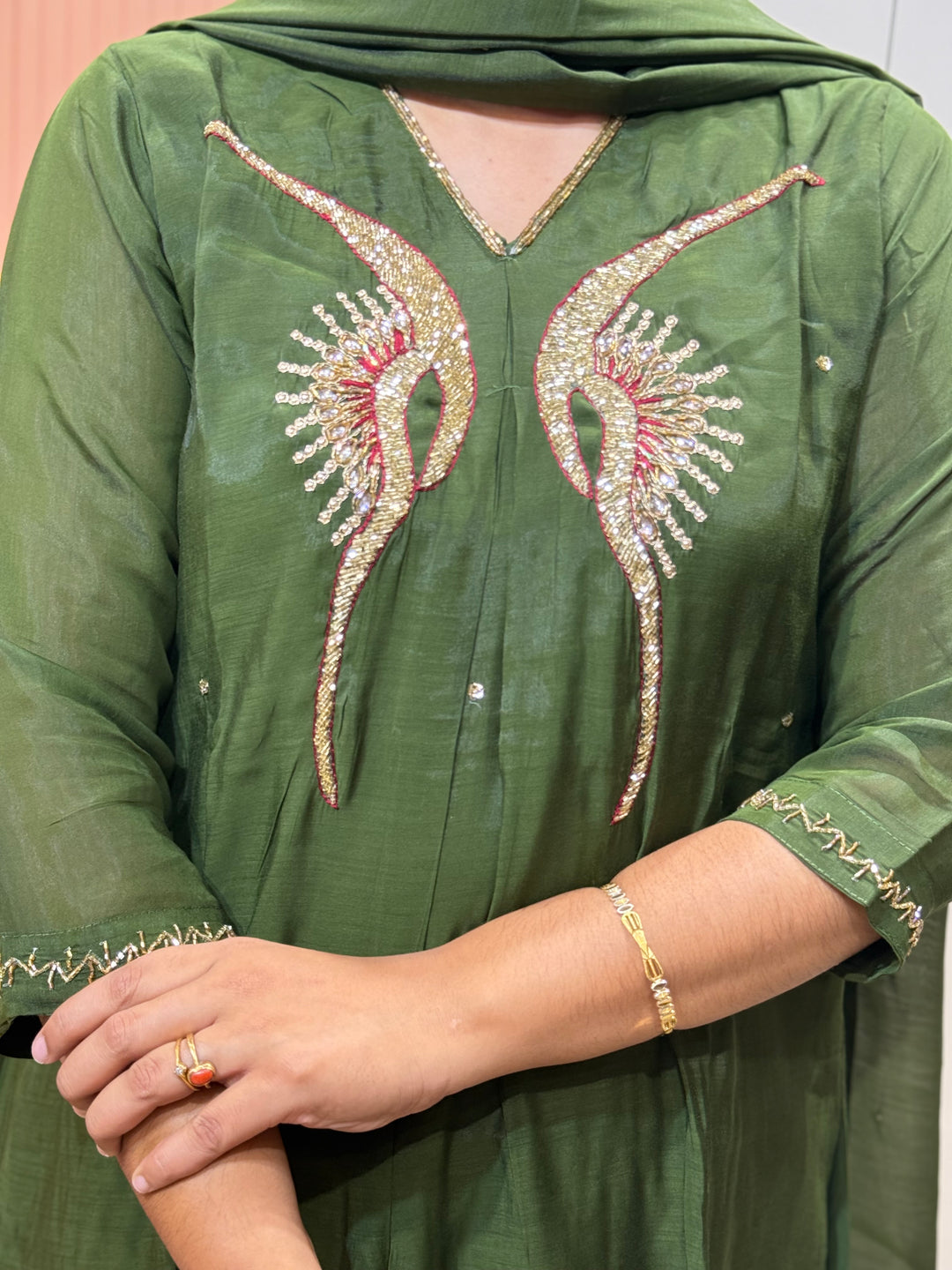 Mul Chanderi Elegant Yoke Work | R138