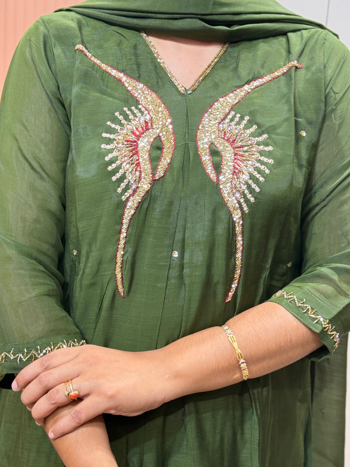 Mul Chanderi Elegant Yoke Work | R138