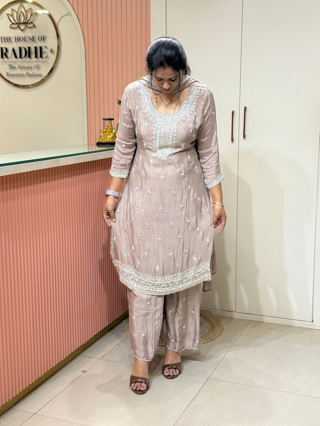 Pure Chinon Handwork Collection Party Wear  | R177