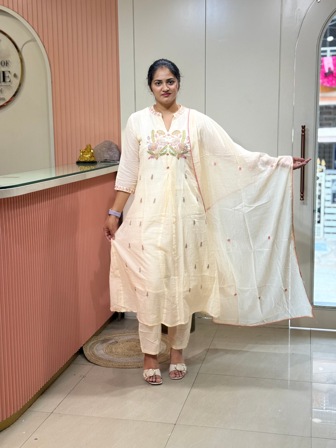Pure Mul Cotton A-Line Collection With Embroidery Work| R168