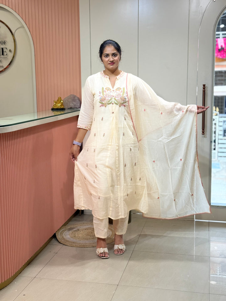 Pure Mul Cotton A-Line Collection With Embroidery Work| R168