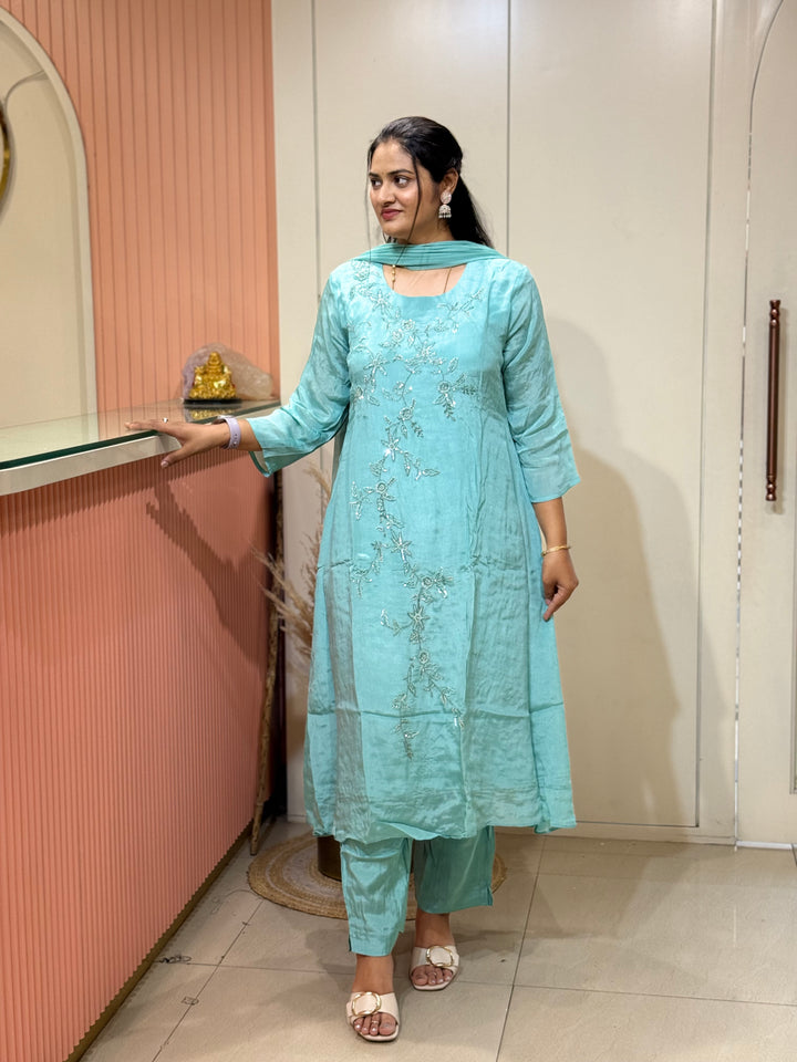 Pure Chinon Handwork Collection Party Wear  | R177