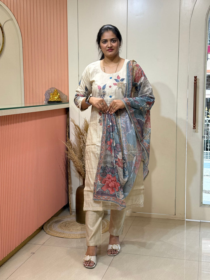 Classic Pure Jamdani Designer Suit Set | R211 ￼