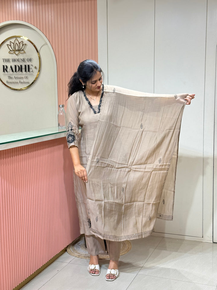 Pure Mul Chanderi Collection with embroidery Work(cotton Lining) | R229