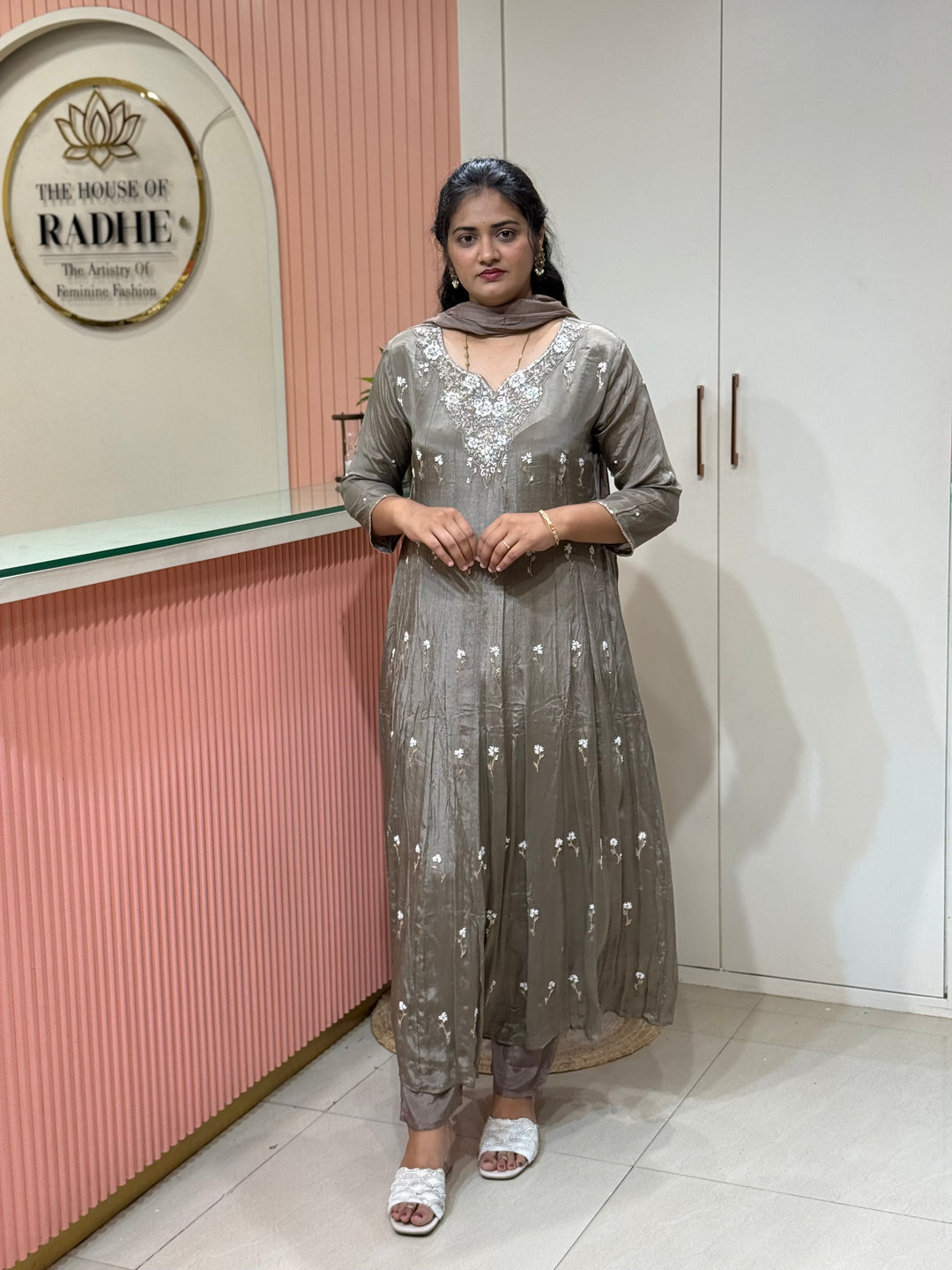 Pure Chinon Festive Collection | Full Handwork, Sequin &amp; Cut Dana | R177