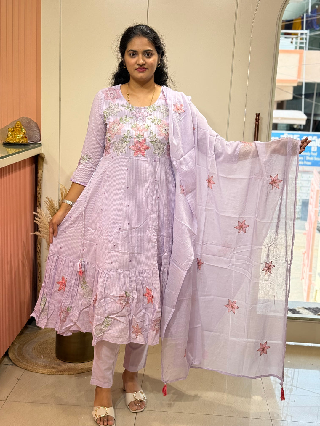 Premium Mul Cotton Anarkali Style Collection (Cotton Lining )| R164